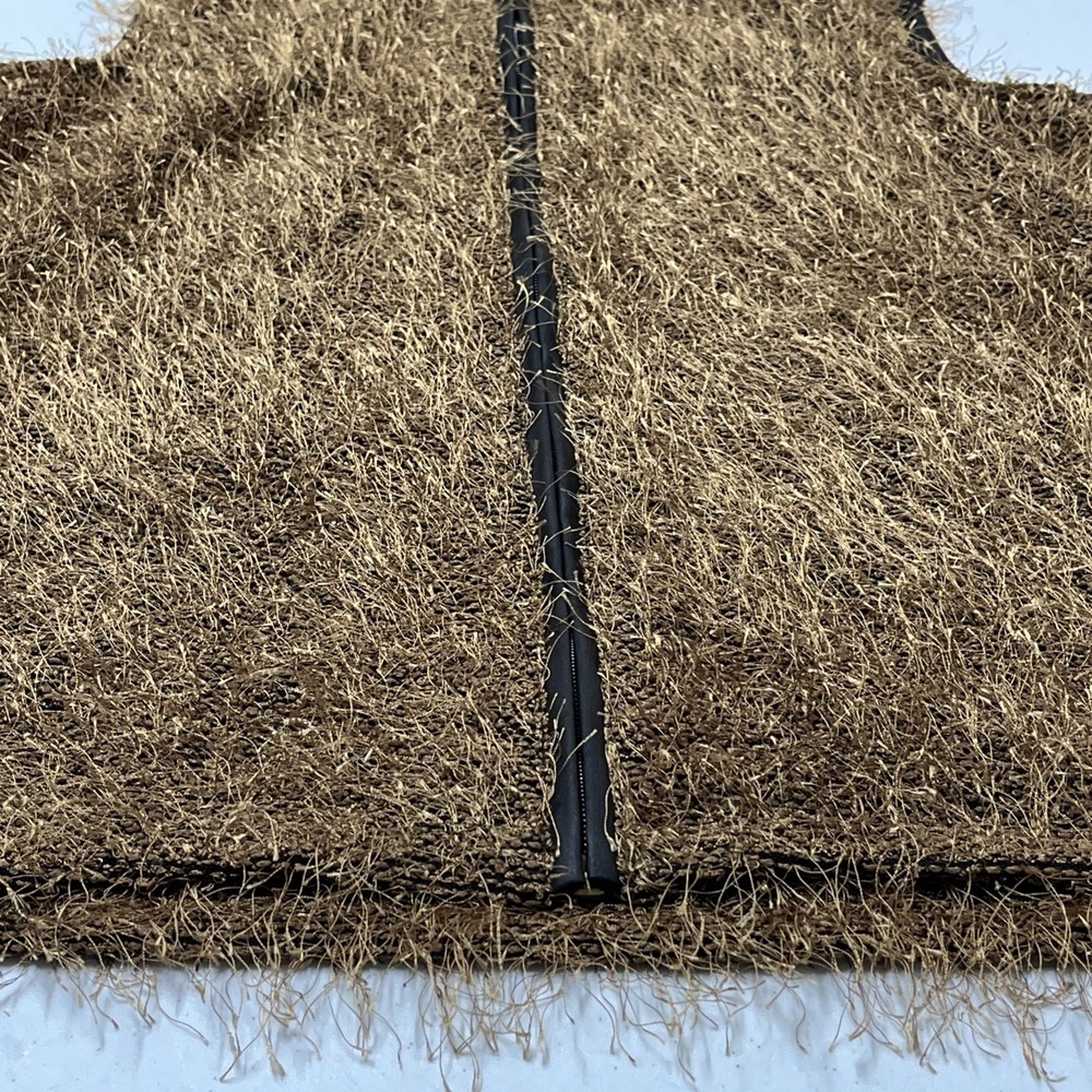 Jamie Sadock Vest Womens M Brown Faux Fur Fuzzy Layered Mesh Full Zip Artsy - Picture 11 of 16